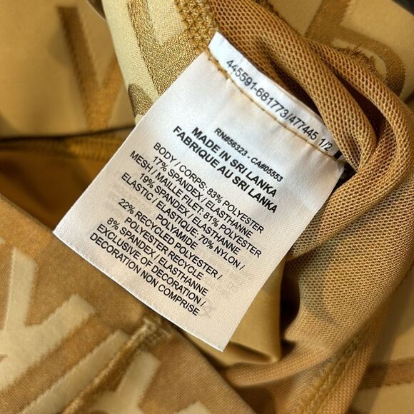 Nike Pro Intertwist Crop Tank Top Small Mustard Yellow Gold Medium Athletic Gym  - Picture 6 of 9